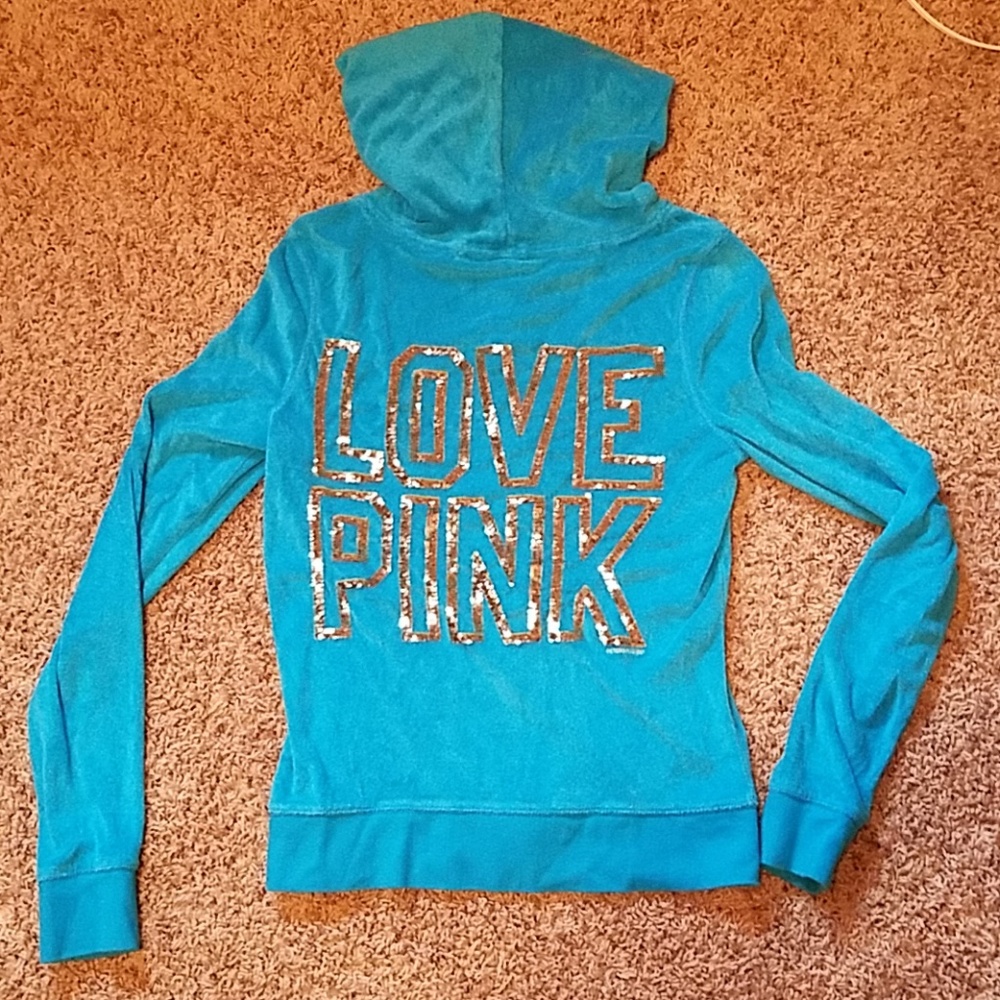 PINK Victoria's Secret size S velour zip up hoodie.